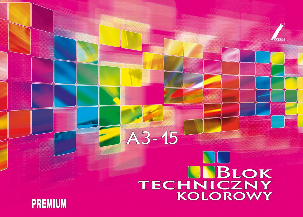 Blok techniczny A3 15k. Premium kolorowy Kreska